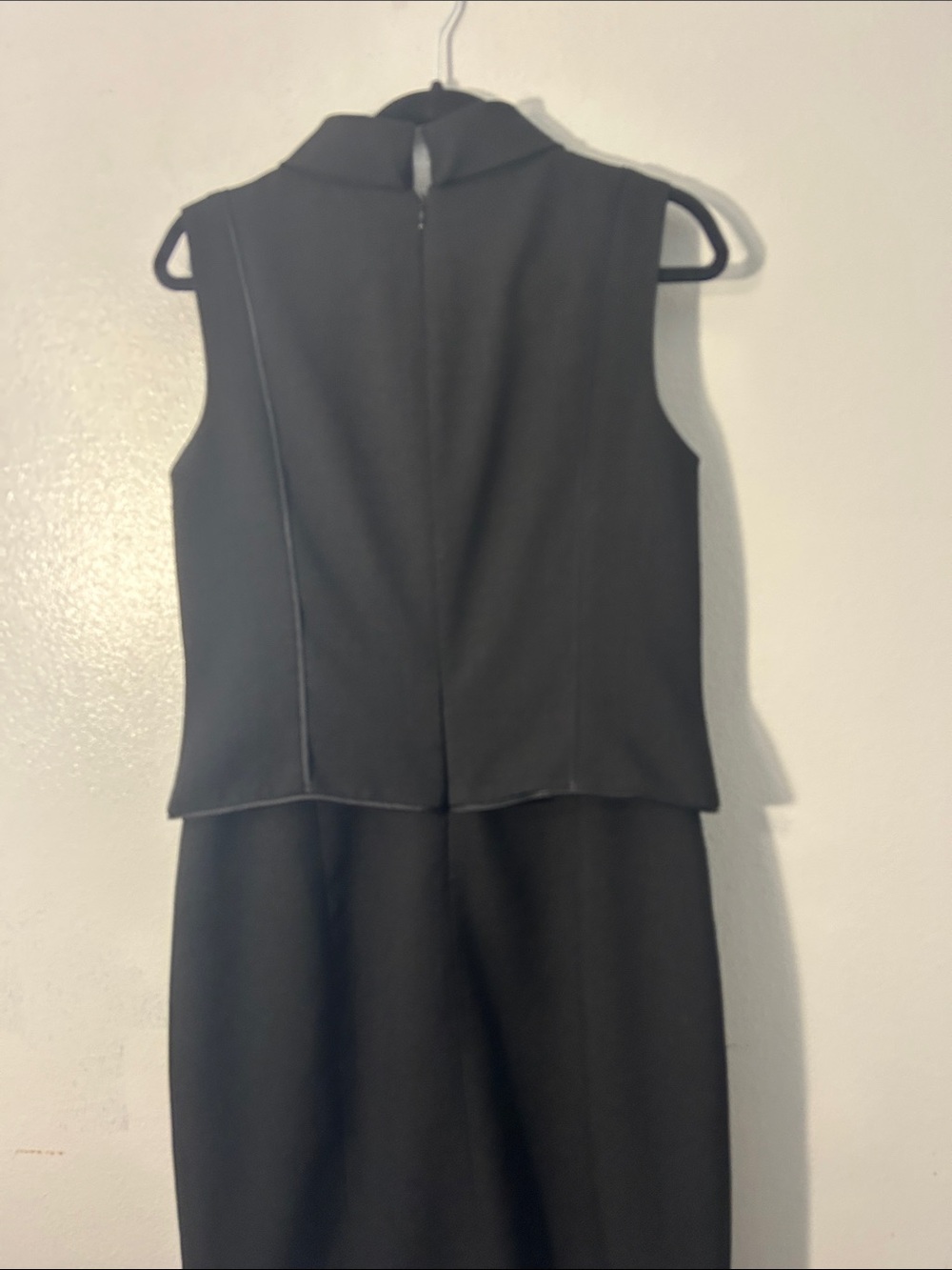 David Meister Black Sleeveless Mock-Neck Sheath Dress - Picture 5 of 12